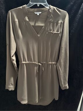 Naked Zebra Taupe V-Neck Dress